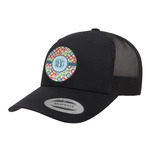 Retro Circles Trucker Hat - Black (Personalized)