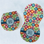 Retro Circles Burp Pads - Velour - Set of 2 w/ Monogram