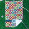 Retro Circles Waffle Weave Golf Towel - In Context