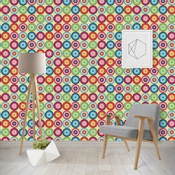 Retro Circles Wallpaper & Surface Covering (Water Activated - Removable)