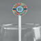 Retro Circles White Plastic 5.5" Stir Stick - Round - Main