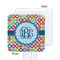 Retro Circles White Plastic Stir Stick - Single Sided - Square - Approval