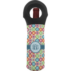 Retro Circles Wine Tote Bag (Personalized)