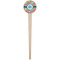 Retro Circles Wooden 4" Food Pick - Round - Single Pick