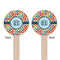 Retro Circles Wooden 6" Stir Stick - Round - Double Sided - Front & Back