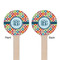 Retro Circles Wooden 7.5" Stir Stick - Round - Double Sided - Front & Back