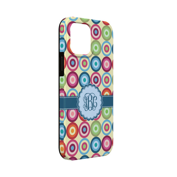 Custom Retro Circles iPhone Case - Rubber Lined - iPhone 13 Mini (Personalized)