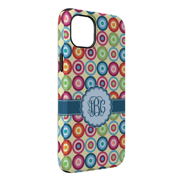 Custom Retro Circles iPhone Case - Rubber Lined - iPhone 14 Plus (Personalized)