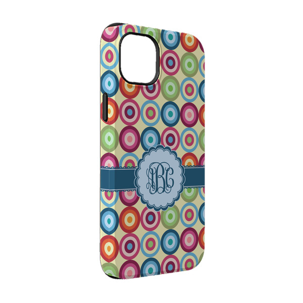 Custom Retro Circles iPhone Case - Rubber Lined - iPhone 14 (Personalized)