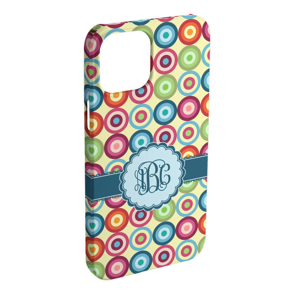 Custom Retro Circles iPhone Case - Plastic - iPhone 15 Plus (Personalized)