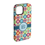 Retro Circles iPhone Case - Rubber Lined - iPhone 15 (Personalized)