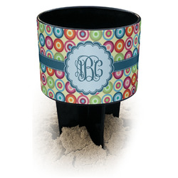 Retro Circles Black Beach Spiker Drink Holder (Personalized)