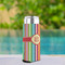 Retro Vertical Stripes Can Cooler - Tall 12oz - In Context