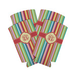 Retro Vertical Stripes Can Cooler (tall 12 oz) - Set of 4 (Personalized)