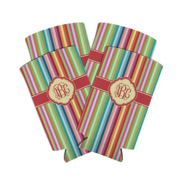 Custom Retro Vertical Stripes Can Cooler (tall 12 oz) - Set of 4 (Personalized)