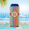 Retro Vertical Stripes 16oz Can Sleeve - LIFESTYLE