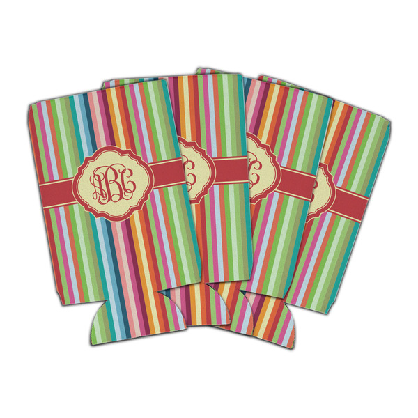 Custom Retro Vertical Stripes Can Cooler (16 oz) - Set of 4 (Personalized)