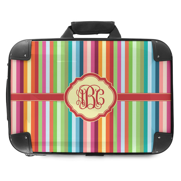 Custom Retro Vertical Stripes Hard Shell Briefcase - 18" (Personalized)