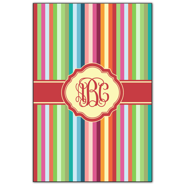 Custom Retro Vertical Stripes Wood Print - 20x30 (Personalized)