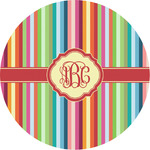 Retro Vertical Stripes Multipurpose Round Labels - Custom Sized (Personalized)