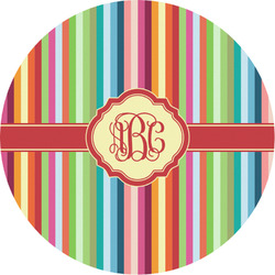 Retro Vertical Stripes Multipurpose Round Labels - Custom Sized (Personalized)