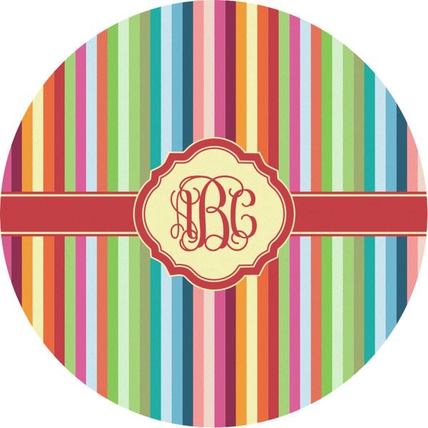 Custom Retro Vertical Stripes Multipurpose Round Labels - Custom Sized (Personalized)