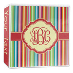 Retro Vertical Stripes 3-Ring Binder - 2 inch (Personalized)