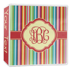 Retro Vertical Stripes 3-Ring Binder - 2 inch (Personalized)