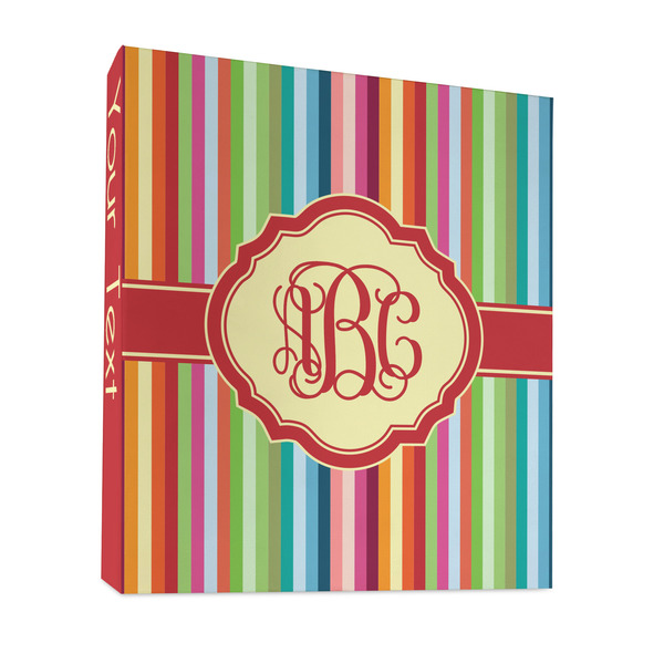 Custom Retro Vertical Stripes 3 Ring Binder - Full Wrap - 1" (Personalized)