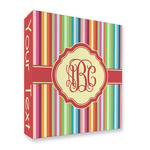 Retro Vertical Stripes 3 Ring Binder - Full Wrap - 2" (Personalized)