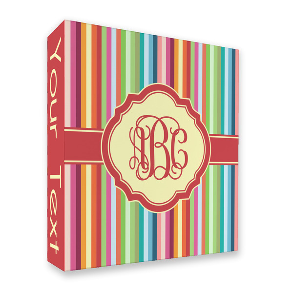 Custom Retro Vertical Stripes 3 Ring Binder - Full Wrap - 2" (Personalized)