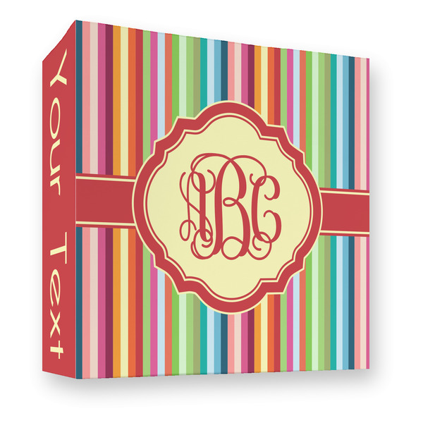 Custom Retro Vertical Stripes 3 Ring Binder - Full Wrap - 3" (Personalized)