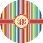 Retro Vertical Stripes Multipurpose Round Labels - 5" (Personalized)