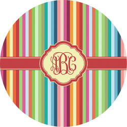 Retro Vertical Stripes Multipurpose Round Labels - 5" (Personalized)