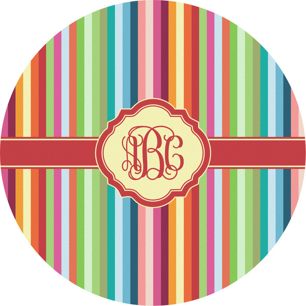 Custom Retro Vertical Stripes Multipurpose Round Labels - 5" (Personalized)