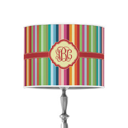 Retro Vertical Stripes 8" Drum Lamp Shade - Poly-film (Personalized)