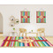 Retro Vertical Stripes 8'x10' Indoor Area Rugs - IN CONTEXT