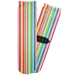 Retro Vertical Stripes Adult Crew Socks