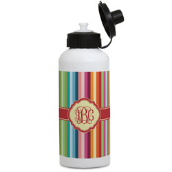 Retro Vertical Stripes Water Bottles - Aluminum - 20 oz - White (Personalized)