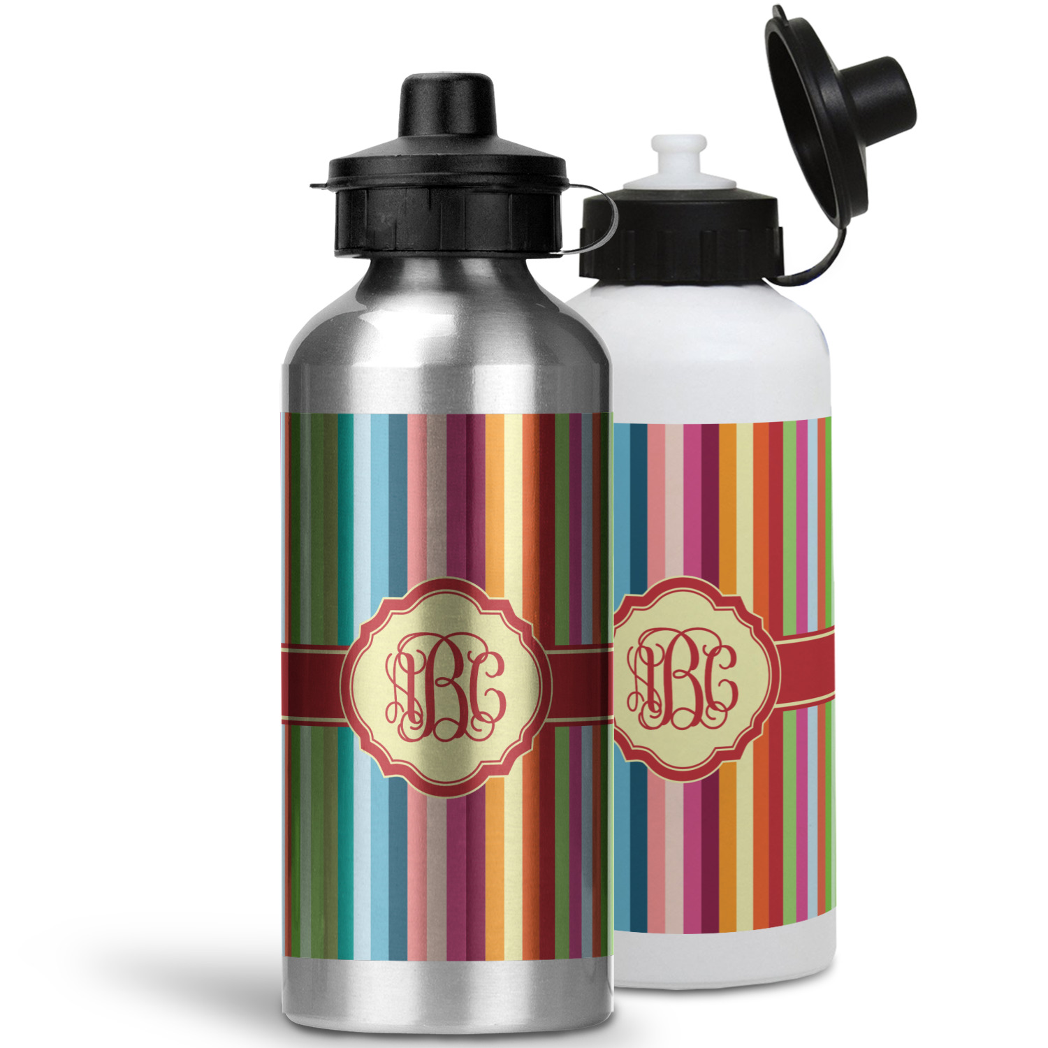 Retro Vertical Stripes Water Bottles - 20 oz - Aluminum (Personalized ...