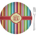 Retro Vertical Stripes 8" Glass Appetizer / Dessert Plates - Single or Set (Personalized)