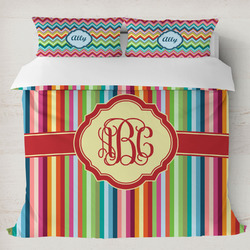 Retro Vertical Stripes Duvet Cover Set - King (Personalized)