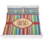 Retro Vertical Stripes Comforter Set - King (Personalized)