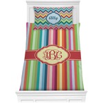 Retro Vertical Stripes Comforter Set - Twin XL (Personalized)