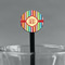 Retro Vertical Stripes Black Plastic 7" Stir Stick - Round - Main