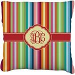 Retro Vertical Stripes Faux-Linen Throw Pillow 20" (Personalized)