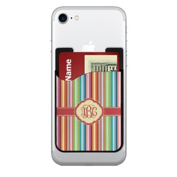 Retro Vertical Stripes 2-in-1 Cell Phone Credit Card Holder & Screen Cleaner (Personalized)