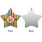 Retro Vertical Stripes Ceramic Flat Ornament - Star Front & Back (APPROVAL)