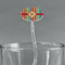 Retro Vertical Stripes Clear Plastic 7" Stir Stick - Oval - Main