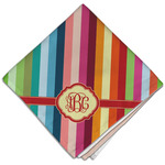 Retro Vertical Stripes Cloth Dinner Napkin - Single w/ Monogram